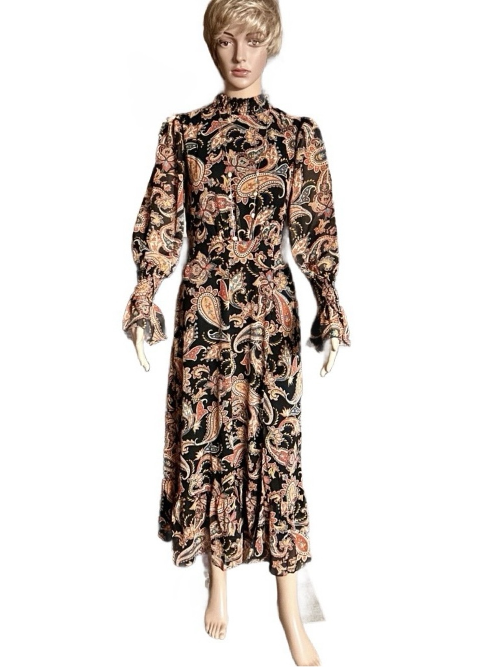 Julia Jordan ~ Size 4 ~ Floral/Paisley ~ Fall Colors ~ Brown/Beige/Yellow Dress - Picture 3 of 16